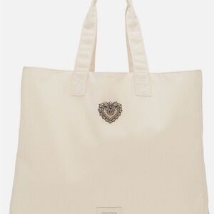 Dolce & Gabbana Ivory Tote with Embellished Logo